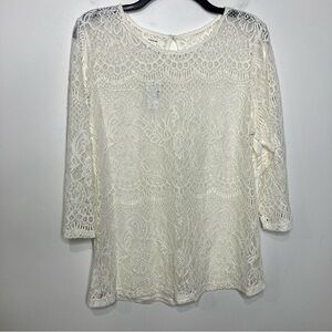 Maurice’s lace blouse 3/4 sleeves size‎ XL new with tags!